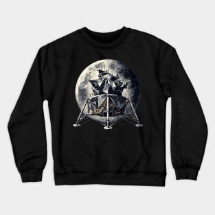 Lunar Geometry | Abstract Moon Lander Tee | Celestial Voyage Apparel Crewneck Sweatshirt